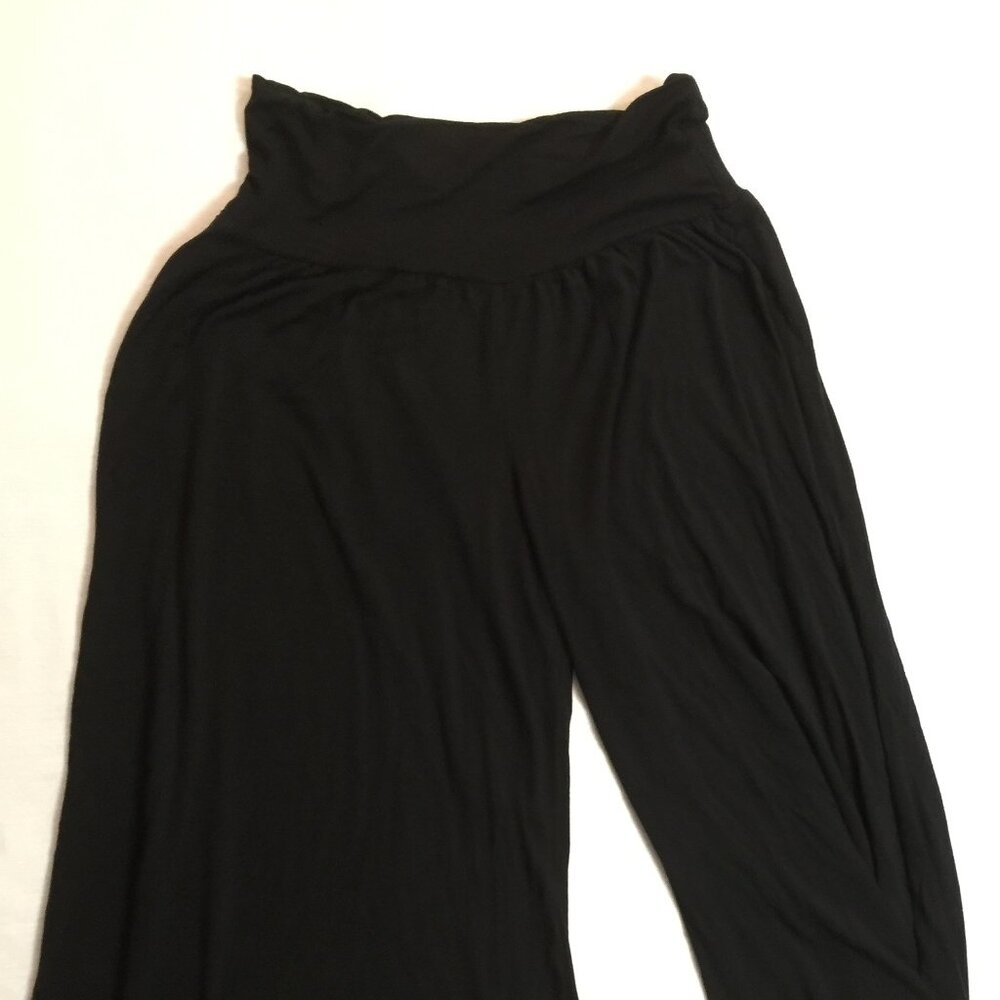 🫐🫐🫐 COMFY WOMENS PULL ON WIDE LEG CAPRIS PANTS SIZE M 🫐🫐🫐